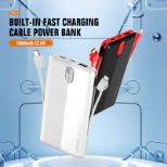 LDNIO POWER BANK 10000mAh 22,5W 5V 3A 1 PORT (1A) + 2 CABLE (1C1L) PQ13