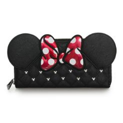 LOUNGEFLY DISNEY MINNIE BOW ZIP AROUND WALLET