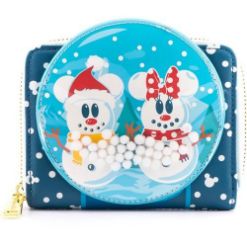 LOUNGEFLY DISNEY SNOWMAN MICKEY MINNIE SNOW GLOBE DENARNICA