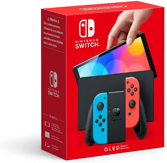 NINTENDO SWITCH CONSOLE (OLED MODEL) - NEON RED & BLUE