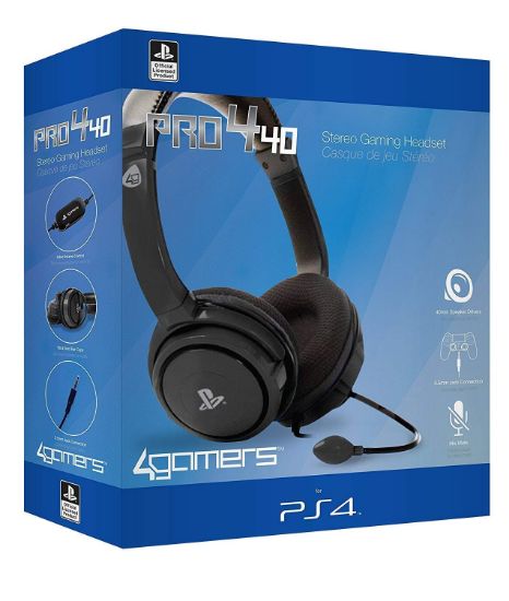 4GAMERS PRO4-40 PS4 STEREO GAMING SLUŠALKE BLACK