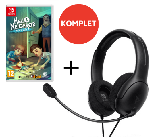 SLUŠALKE PDP NINTENDO SWITCH WIRED HEADSET LVL40 BLACK + HELLO NEIGHBOR:HIDE&SEEK