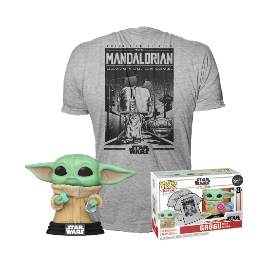 FUNKO POP & TEE: MANDO - GROGU W/COOKIE