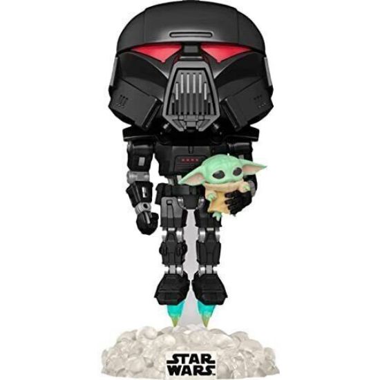 FUNKO POP STAR WARS: THE MANDALORIAN DARK TROOPER WITH GROGU