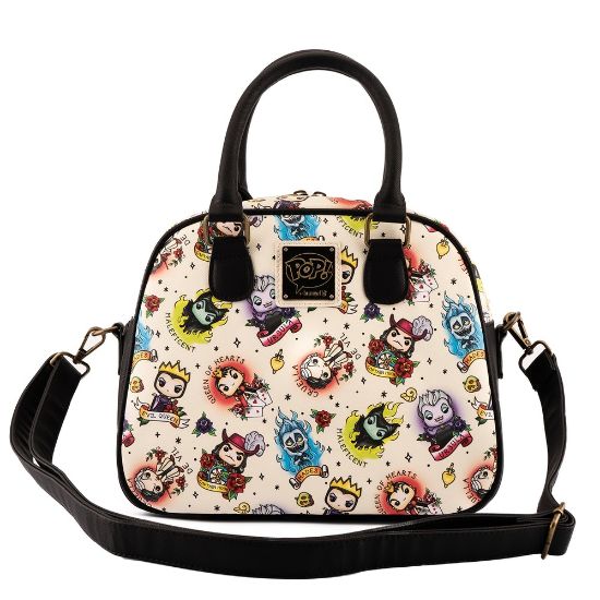 LOUNGEFLY POP BY DISNEY VILLAINS TATTOO AOP CROSSBODY TORBA