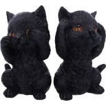 NEMESIS NOW THREE WISE KITTIES 8.8CM FIGURICE