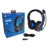 Brezžične slušalke PDP LVL50 Chat Headset za PS4/PS5 sive barve