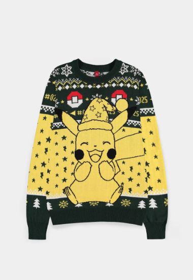 DIFUZED POKEMON - PIKACHU MOŠKI BOŽIČNI PULOVER - L VELIKOST