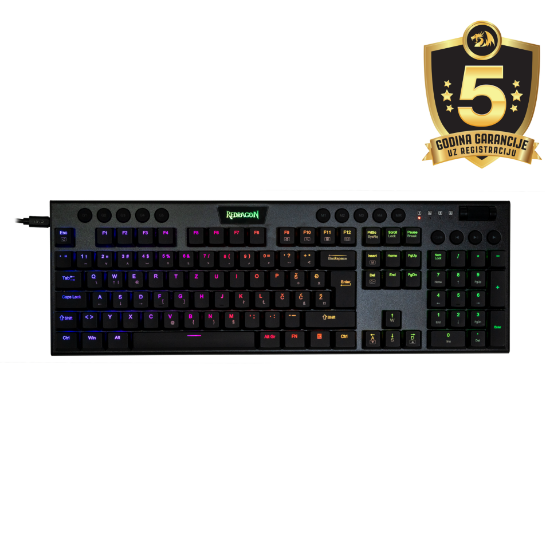 REDRAGON HORUS K619-RGB žična mehanska tipkovnica, rdeča stikala SLO/HR LAYOUT