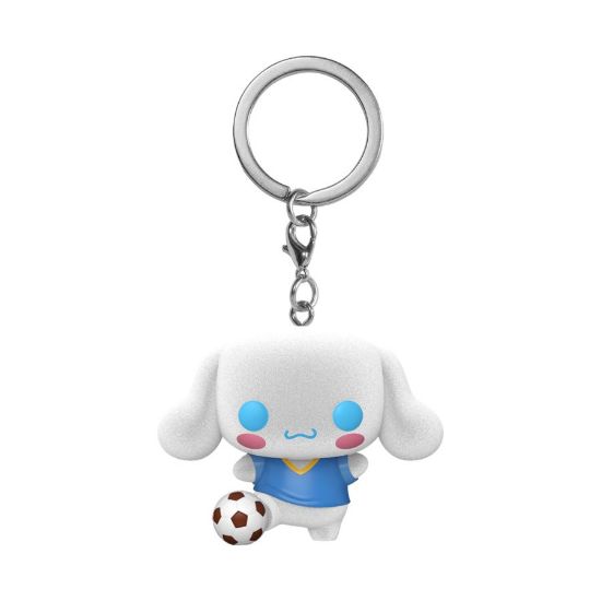 FUNKO POP KEYCHAIN: SANRIO - CINNAMOROLL SOCCER BALL FLOCKED obesek