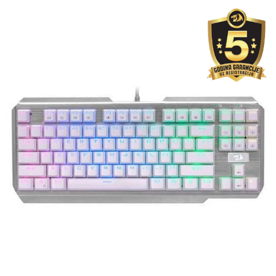 REDRAGON USAS K553W RGB ŽIČNA TIPKOVNICA, BELA