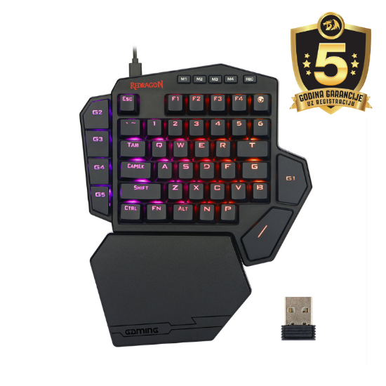 REDRAGON DITI ELITE K585RGB-KS BREZŽIČNA MEHANSKA TIPKOVNICA - RDEČA STIKALA