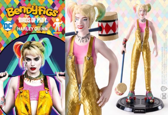 NOBLE COLLECTION Bendyfig DC Birds of Prey Harley Quinn with mallet figurica