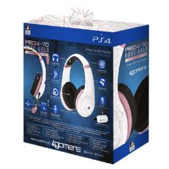4GAMERS PS4 STEREO GAMING HEADSET ROSE GOLD EDITION - ABSTRACT WHITE
