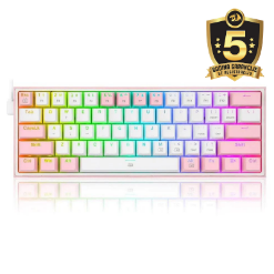 REDRAGON FIZZ RAINBOW K617 RGB MEHANSKA TIPKOVNICA BELA/ROZA - RDEČA STIKALA