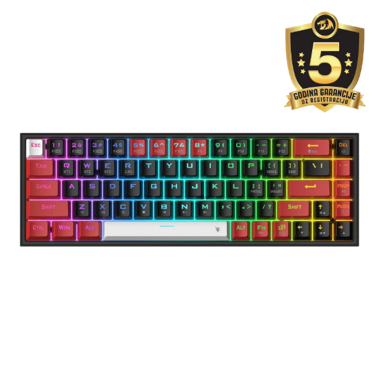 REDRAGON CASTOR K631RGB PRO ŽIČNA/BREZŽIČNA/BT MEHANSKA TIPKOVNICA, RDEČA STIKALA