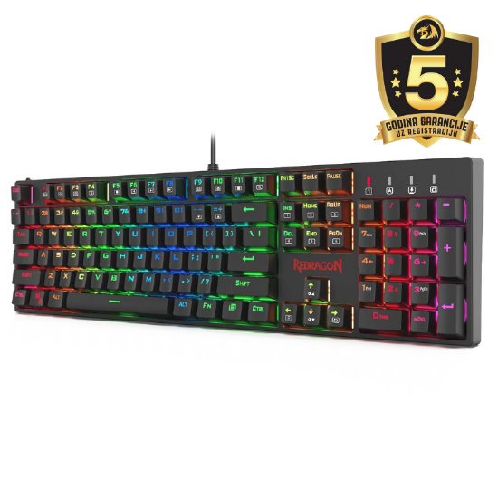 REDRAGON SURARA K582 RGB MEHANSKA TIPKOVNICA, RJAVA STIKALA