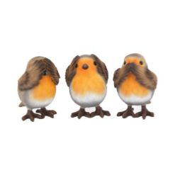NEMESIS NOW THREE WISE ROBINS figure 8CM