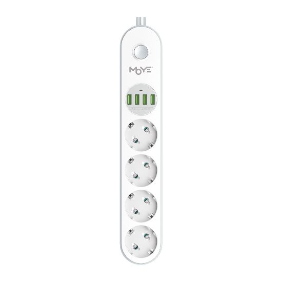 MOYE VOLTAIC POWER STRIP 16A/4000W/4USB/4 SOCKETS RAZDELILNA LETEV