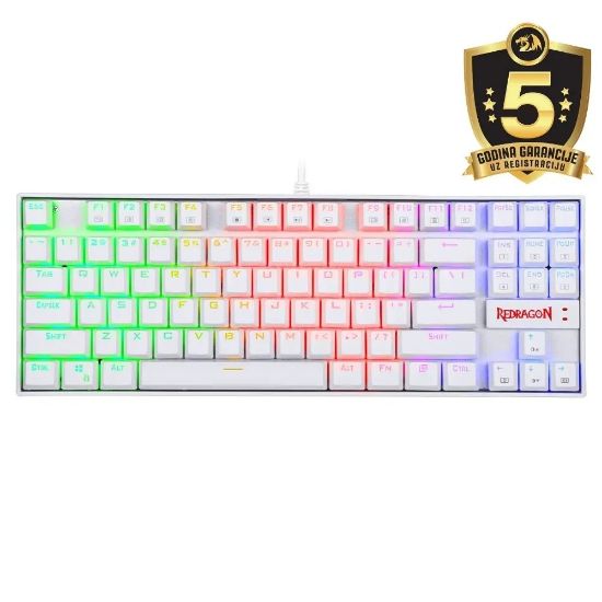 REDRAGON K552 KUMARA RGB GAMING MEHANSKA ŽIČNA TIPKOVNICA BELA - RDEČA STIKALA