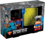 PALADONE DC Comics Superman Egg Cup and Toast Stamp set za zajtrk