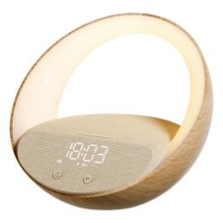 MOYE AURORA GLOW NOČNA LUČKA, BUDILKA, "BT" ZVOČNIK IN BREZŽIČNO POLNJENJE QI