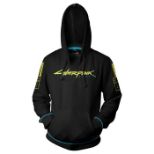 JINX CYBERPUNK 2077 LASER LOGO PULLOVER HOODIE ČRN S