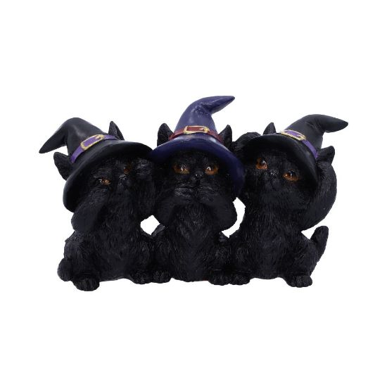 NEMESIS NOW THREE WISE BLACK CATS 11,5CM figura