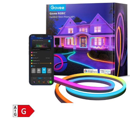 GOVEE RGBIC Outdoor Neon Rope Light 10m