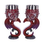 NEMESIS NOW DRAGONS DEVOTION GOBLETS 18.5CM (SET OF 2) keliha