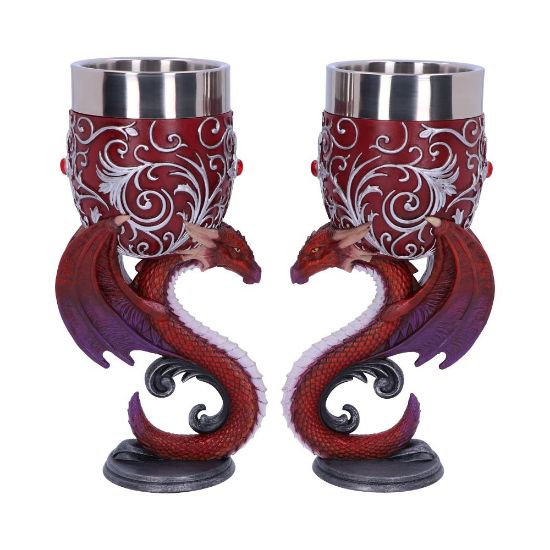 NEMESIS NOW DRAGONS DEVOTION GOBLETS 18.5CM (SET OF 2) keliha