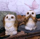 NEMESIS NOW THREE WISE BROWN OWLS figure 7.5CM