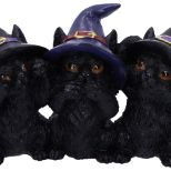 NEMESIS NOW THREE WISE BLACK CATS 11,5CM figura