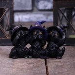 NEMESIS NOW THREE WISE BLACK CATS 11,5CM figura