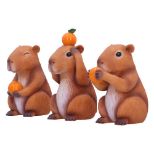 NEMESIS NOW THREE WISE CAPYBARAS figure 10.5CM