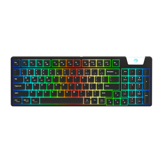 MARVO KG972W RGB brezžična mehanska tipkovnica črne barve