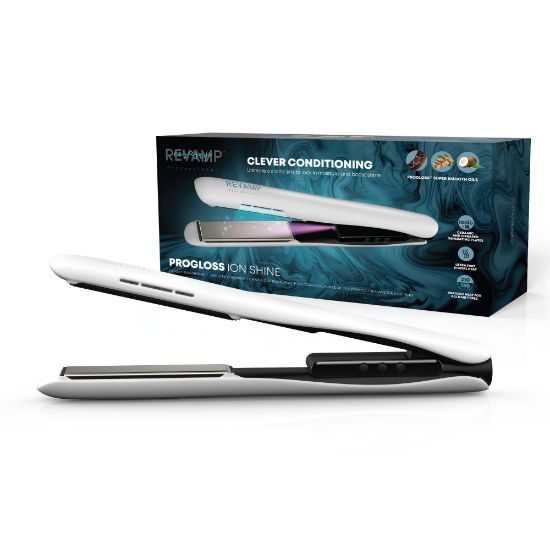 REVAMP PROGLOSS ION SHINE CERAMIC HAIR STRAIGHTENER ST-1850 LIKALNIK ZA LASE BELE BARVE