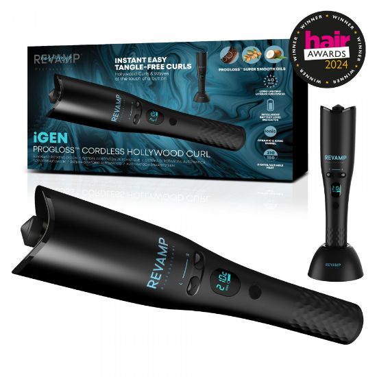 REVAMP iGEN PROGLOSS CORDLESS HOLLYWOOD CURL AUTOMATIC ROTATING CURLER - CL-2750