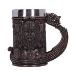 NEMESIS NOW BRONZE DRAKKAR VIKING vrč 15CM