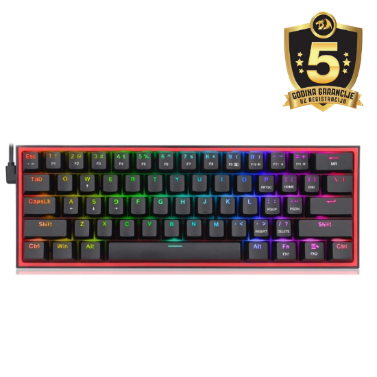 REDRAGON FIZZ RAINBOW K617 MEHANSKA TIPKOVNICA - RDEČA STIKALA