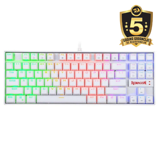 REDRAGON KUMARA 2  K552-2 RGB MEHANSKA TIPKOVNICA, BELA