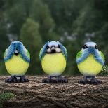 NEMESIS NOW THREE WISE BLUE TITS figure 8CM