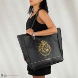 CINEREPLICAS: Harry Potter - Hogwarts Black PU Leather shopping bag