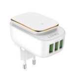 POLNILEC USB LDNIO A3305 220V 3X USB 3,4A + USB C kabel + LED lučka 