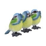 NEMESIS NOW THREE WISE BLUE TITS figure 8CM