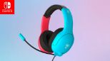 TURTLE BEACH NINTENDO SWITCH 2 AIRLITE FIT ŽIČNE SLUŠALKE NEON MODRO RDEČE BARVE