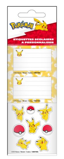 POKEMON - PIKACHU - šolske nalepke