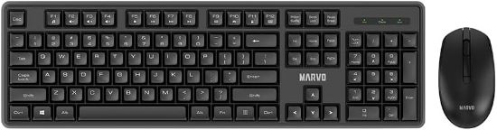MARVO OFFICE WS005 HR WH brezžični komplet tipkovnice in miške črne barve - SLO/HR LAYOUT
