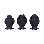 NEMESIS NOW THREE WISE RAVENS 8,7CM set figur