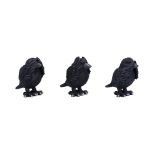 NEMESIS NOW THREE WISE RAVENS 8,7CM set figur